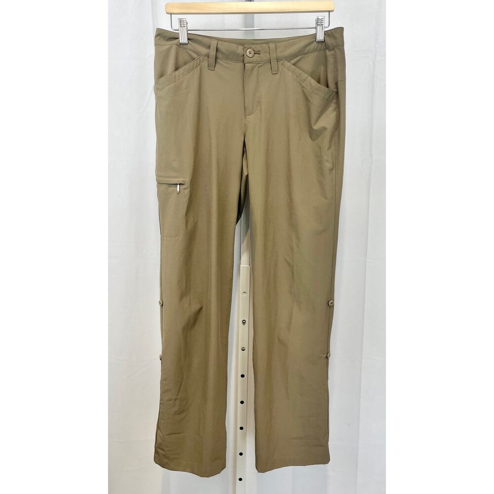 EDDIE BAUER Travex Roll Up Convertible Pants Zip Fly Stretch Khaki Tan Size 6